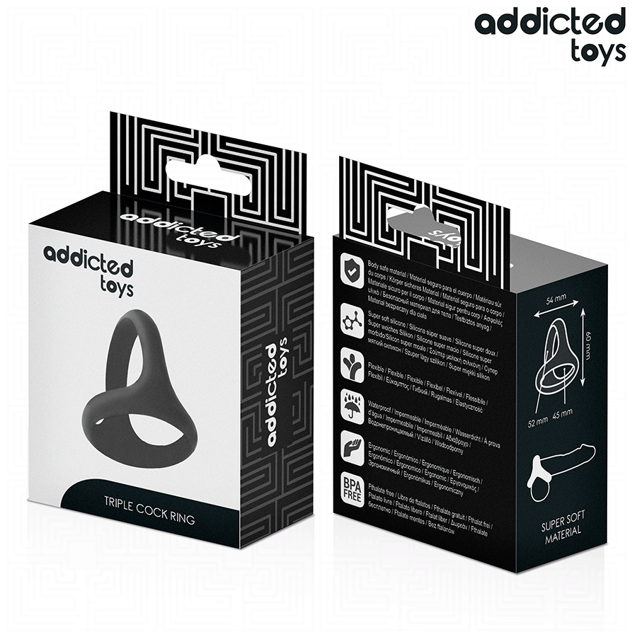 Anello Fallico Triplo Addicted Toys Thick Triple Cock Ring