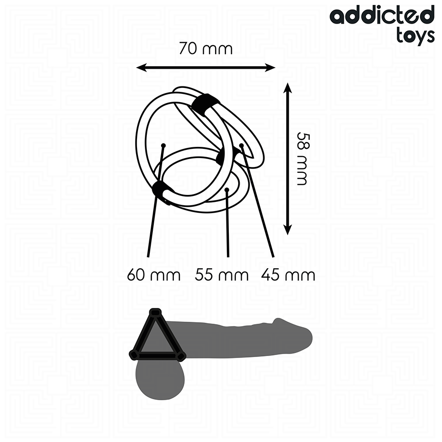 Anello Fallico Triplo Addicted Toys Triple Cock Ring