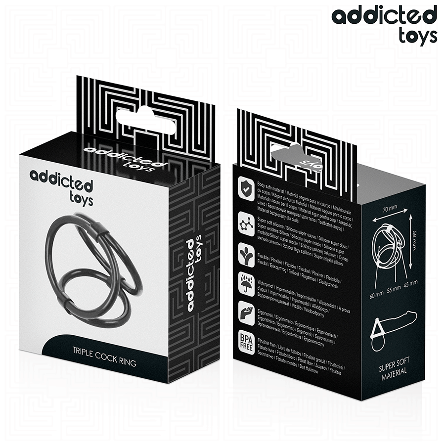 Anello Fallico Triplo Addicted Toys Triple Cock Ring