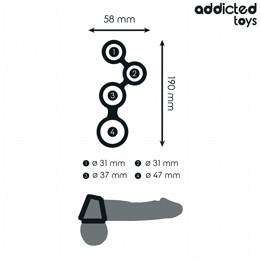 Anello Fallico con Divisore Testicoli Addicted Toys — Multi-Ring