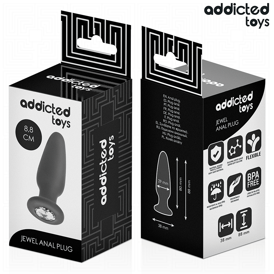 Plug Anale con Gioiello Addicted Toys — Taglia S, 8,8 cm