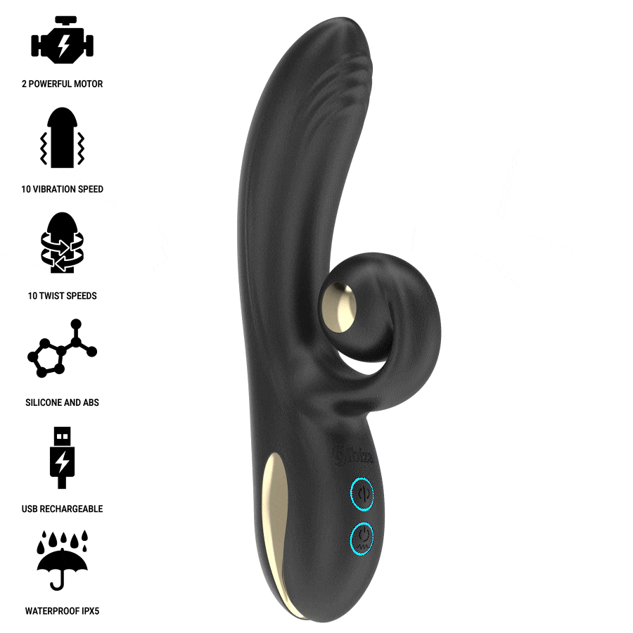 Vibratore Rabbit Rotante Ibiza Twister — Doppio Motore