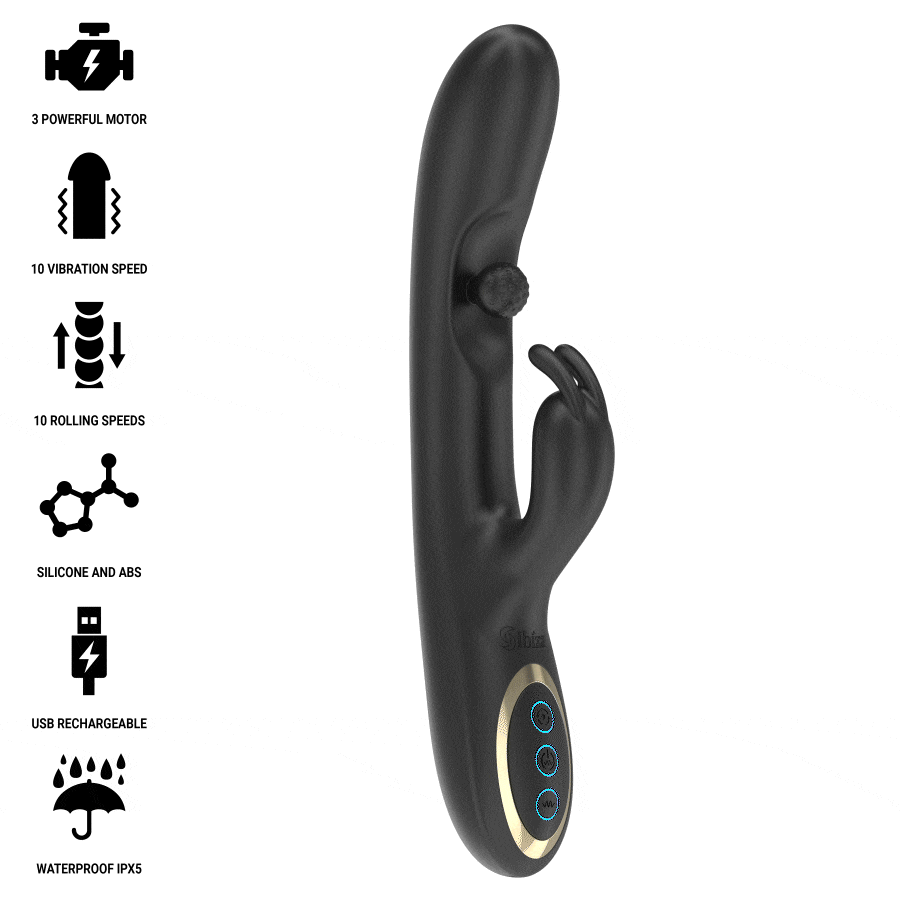 Vibratore Rabbit con Perla Rotante Ibiza — 3 Motori