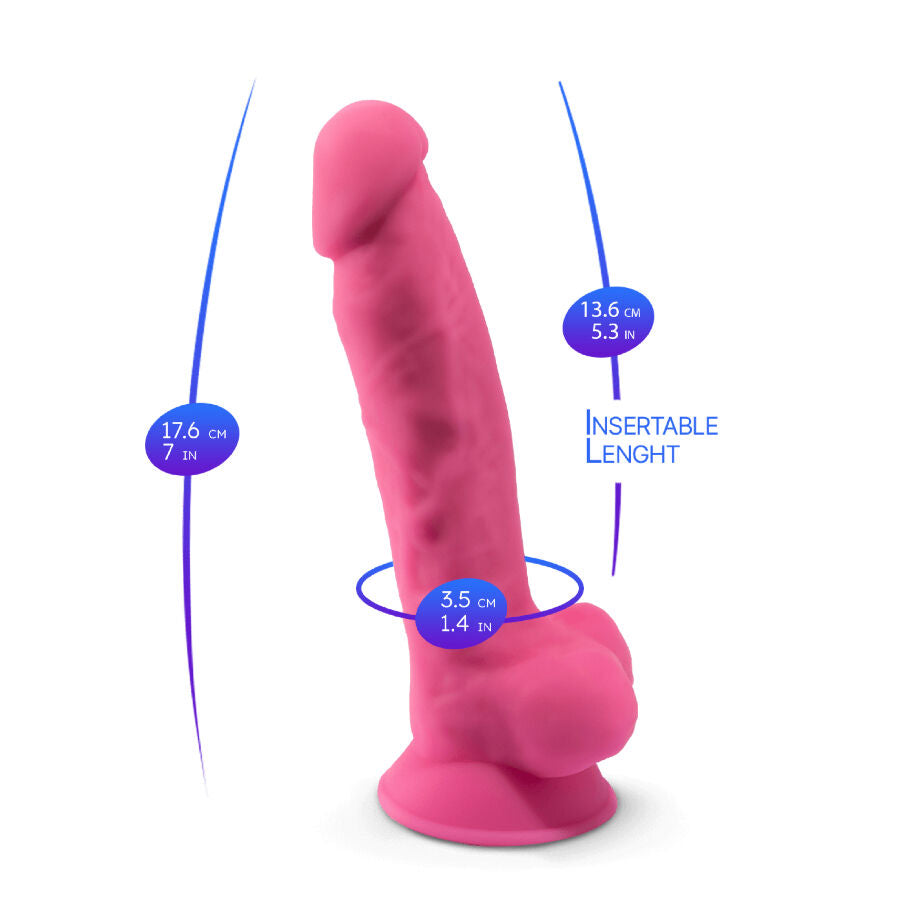Dildo Realistico SILEXD Modello 1 Silexpan — Rosa Fluorescente