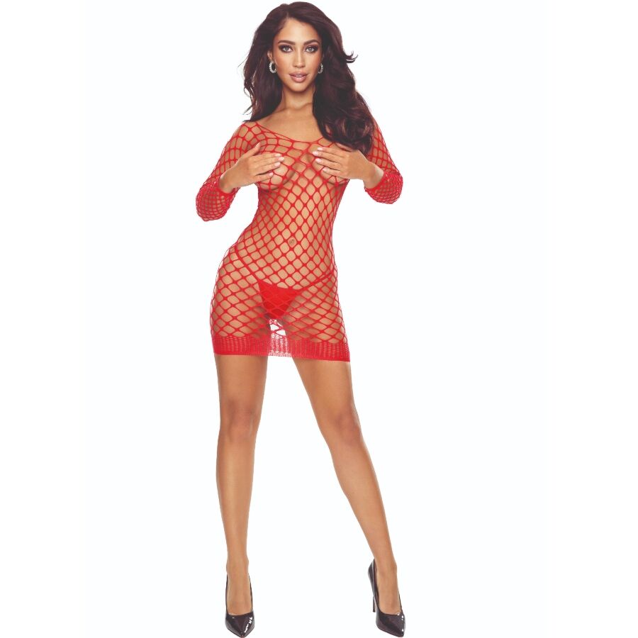 Bodystocking a Rete Passion BS108 — Rosso