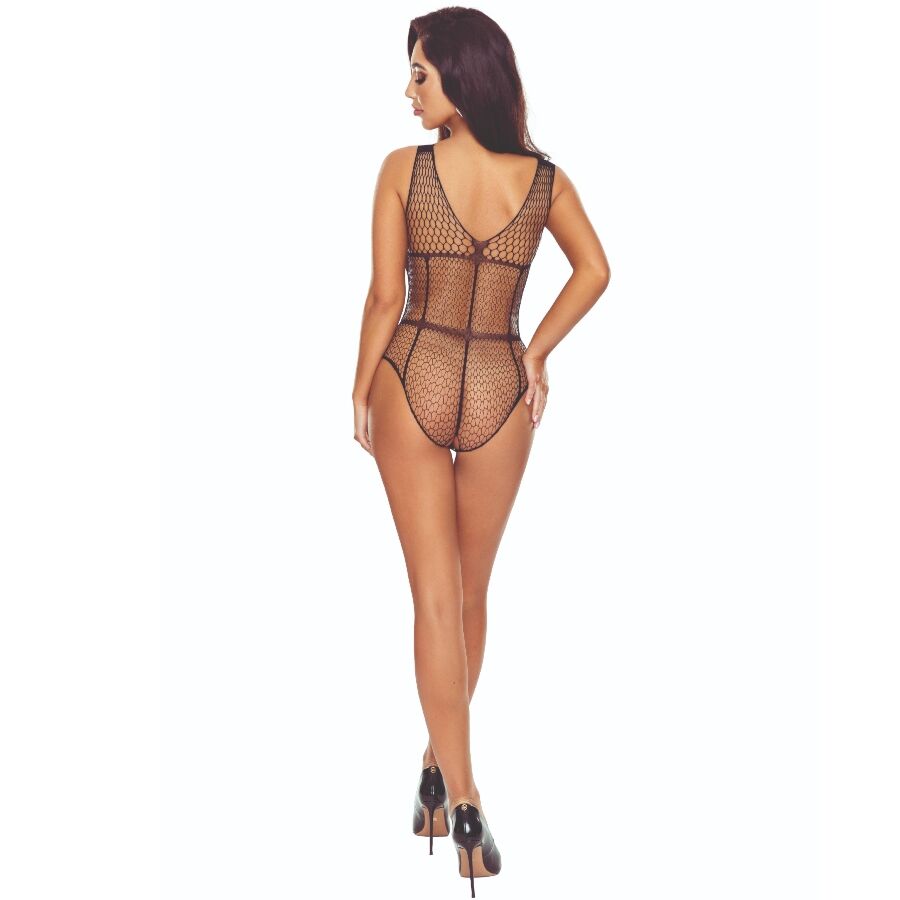 Lingerie Sexy Bodystocking a Griglia Passion BS114 — Nero