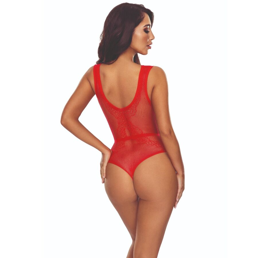 Bodystocking a Rete Passion BS115 — Rosso