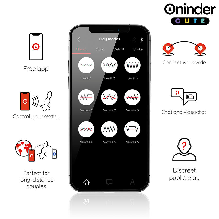 Plug Anale Vibrante con App Oninder Cute — Controllo Remoto