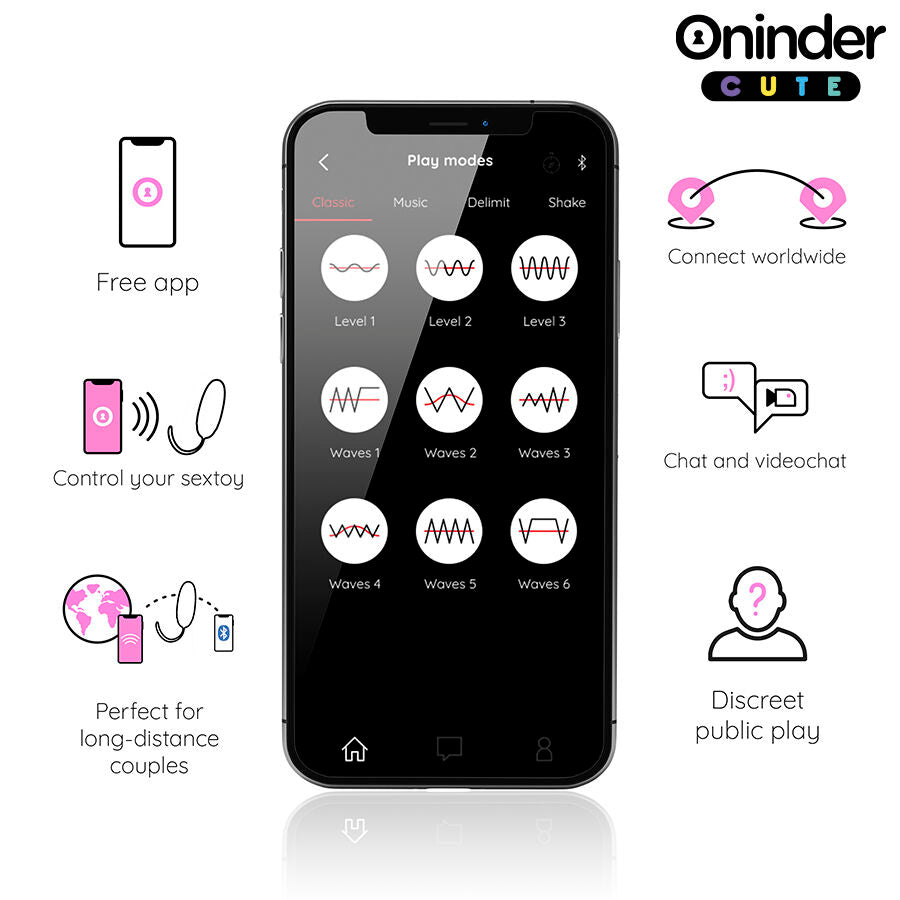 Uovo Vibrante con App Oninder Cute — 9 Modalità, Rotazione 360°