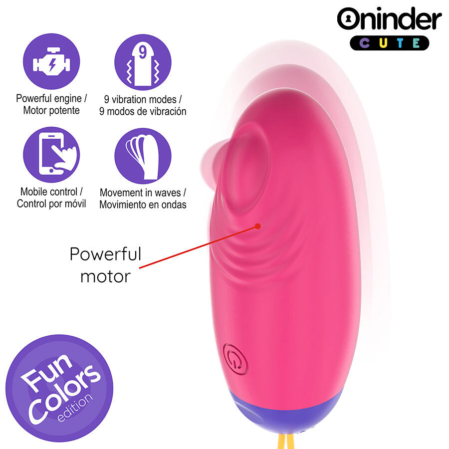 Uovo Vibrante con App Oninder Cute — 9 Modalità, Silicone