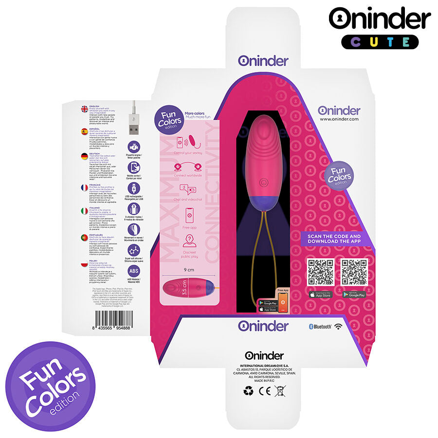 Uovo Vibrante con App Oninder Cute — 9 Modalità, Silicone