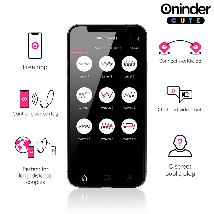 Uovo Vibrante con App Oninder Cute — 9 Modalità, Silicone