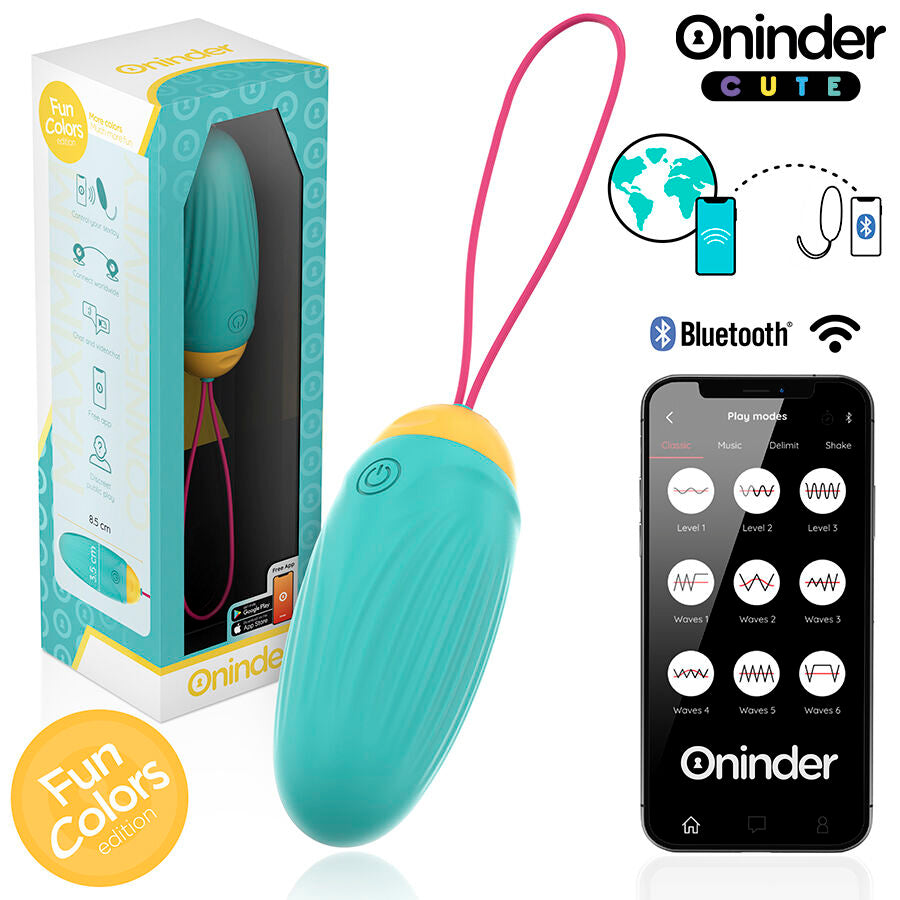 Uovo Vibrante con App Oninder Cute — Perline Rotanti, 9 Modalità