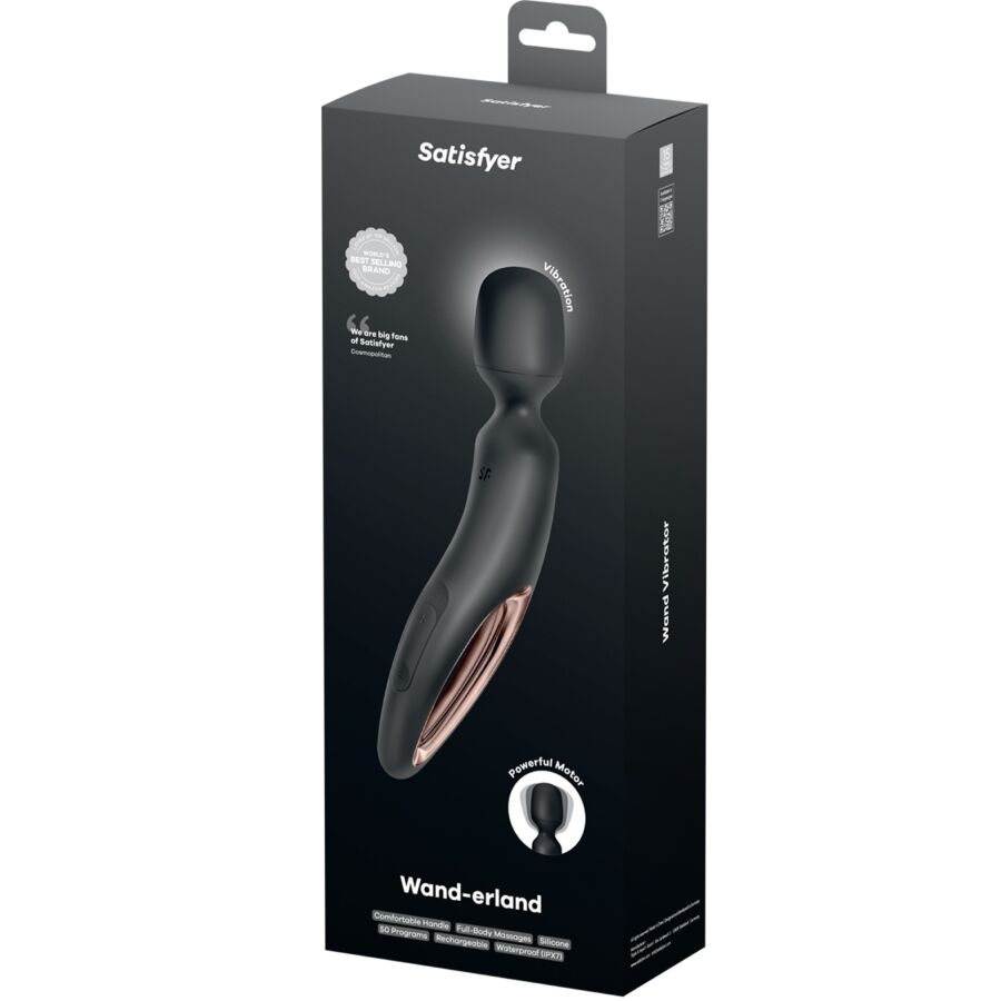 Vibratore Wand Satisfyer Wand-erland — 50 Modalità, Nero