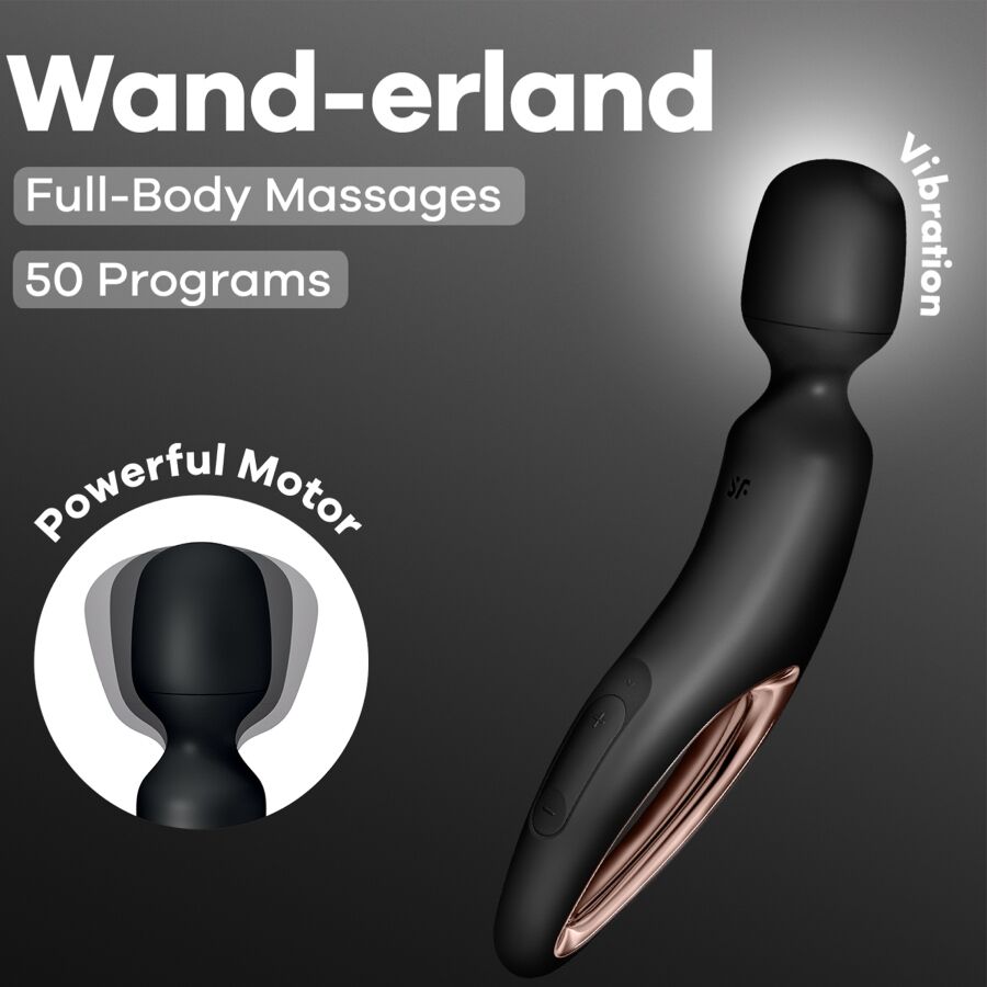 Vibratore Wand Satisfyer Wand-erland — 50 Modalità, Nero