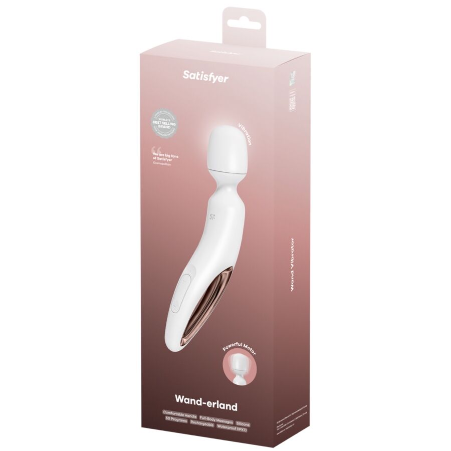 Vibratore Wand Satisfyer Wand-erland — 50 Modalità, Bianco