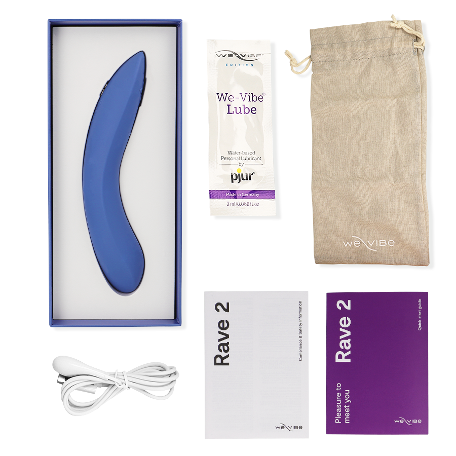 Vibratore Punto G We-Vibe Rave 2 — Silicone, Blu