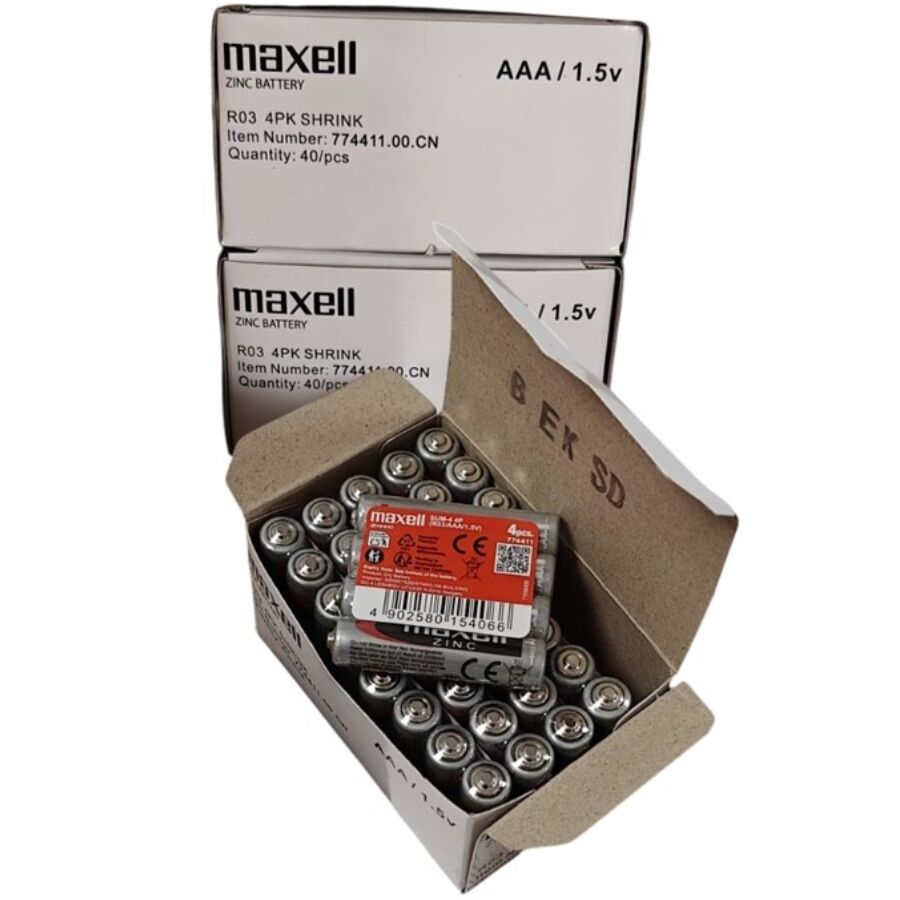 Batterie Alcaline AAA Maxell R03 — 4 Unità