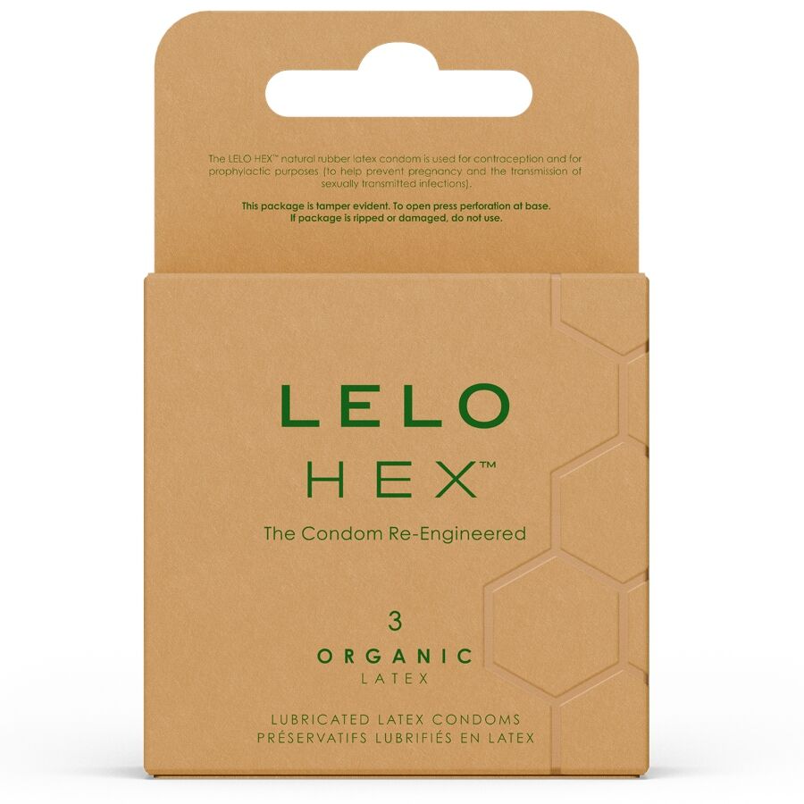 Preservativi Organici con L-Arginina Lelo Hex — 3 Unità