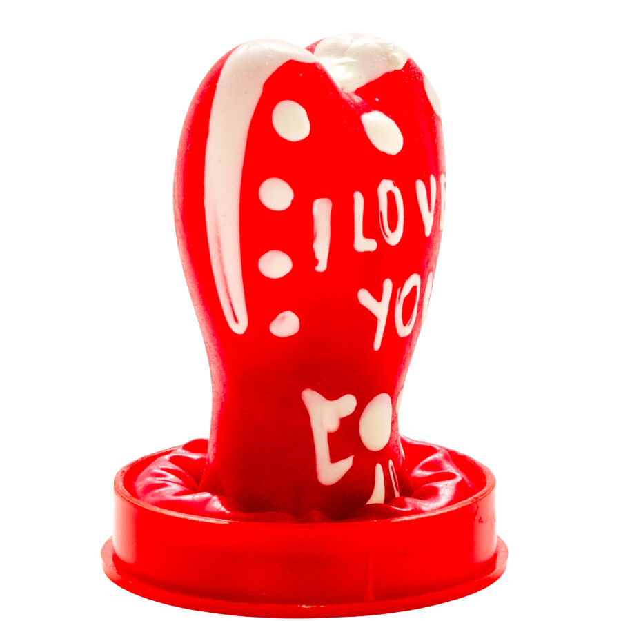Preservativi Dipinti a Mano Condomerie I Love You — Cuore