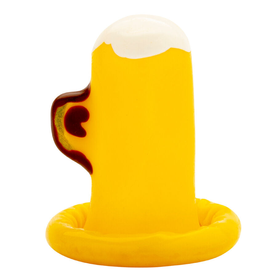 Preservativi Dipinti a Mano Condomerie — Fantasia Bicchiere di Birra