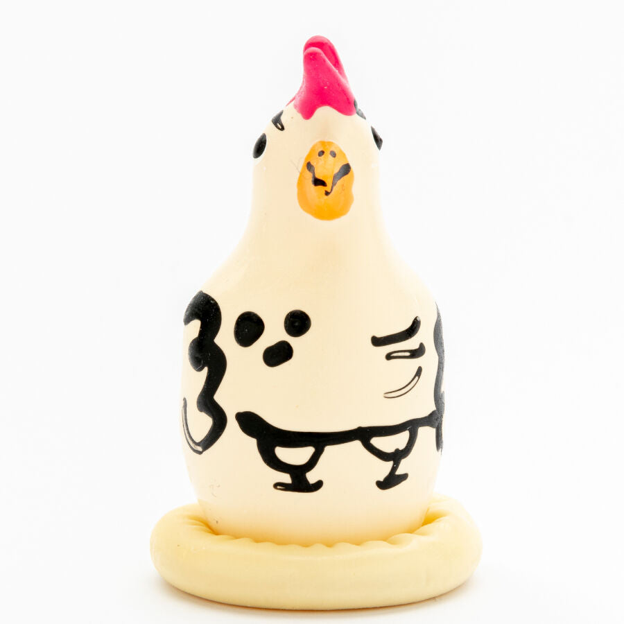 Preservativi Dipinti a Mano Condomerie Cocky Rooster — Artigianali