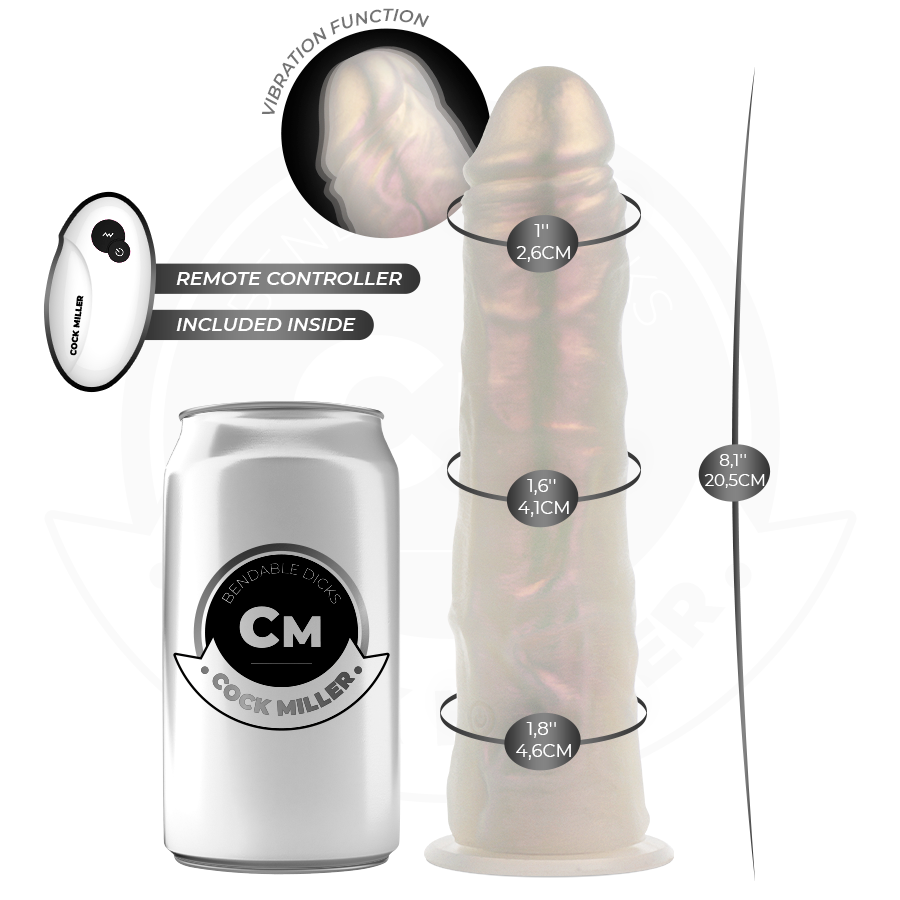 Dildo Realistico Vibrante con Luce Cock Miller — 20,5 cm