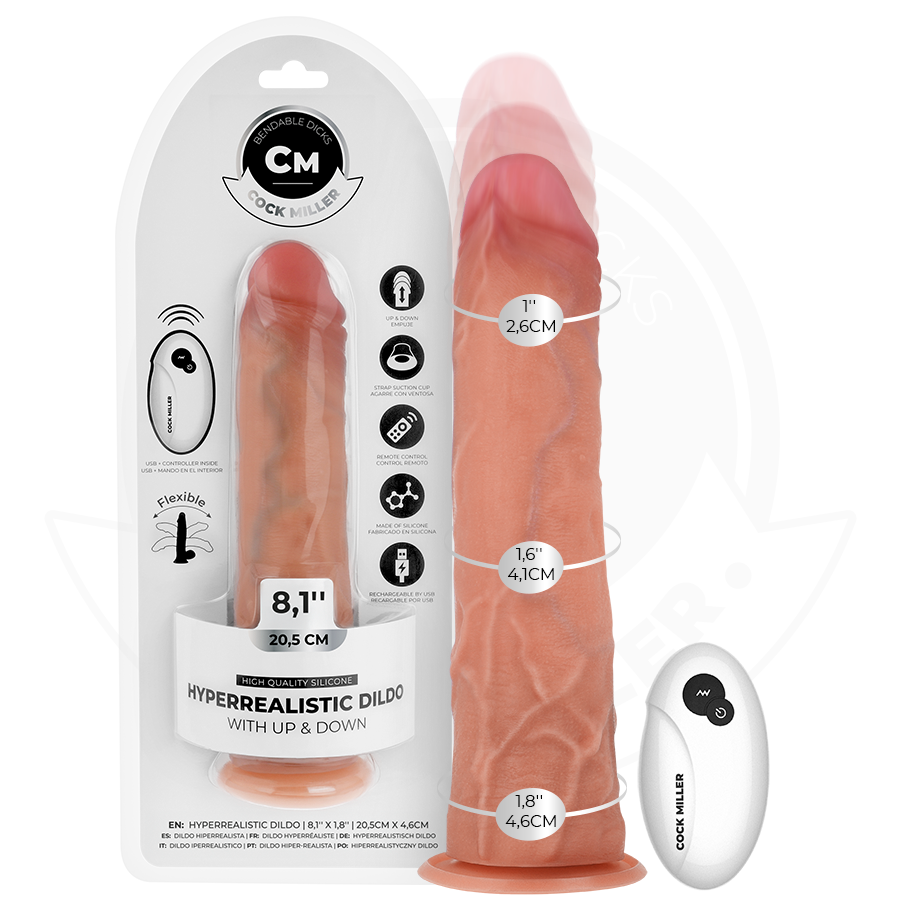 Dildo Realistico con Spinta Cock Miller — Ventosa, 20,5 cm