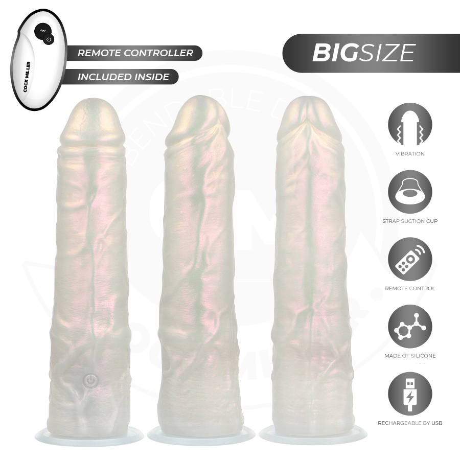 Dildo Realistico Vibrante con Luce Cock Miller — 21,5 cm