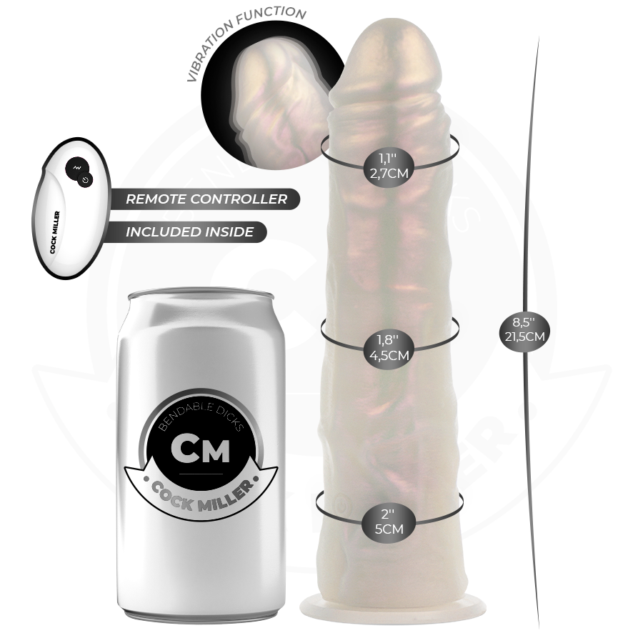 Dildo Realistico Vibrante con Luce Cock Miller — 21,5 cm