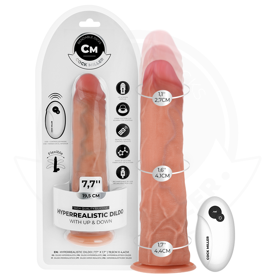 Dildo Realistico Vibrante con Spinta Cock Miller — 19,5 cm