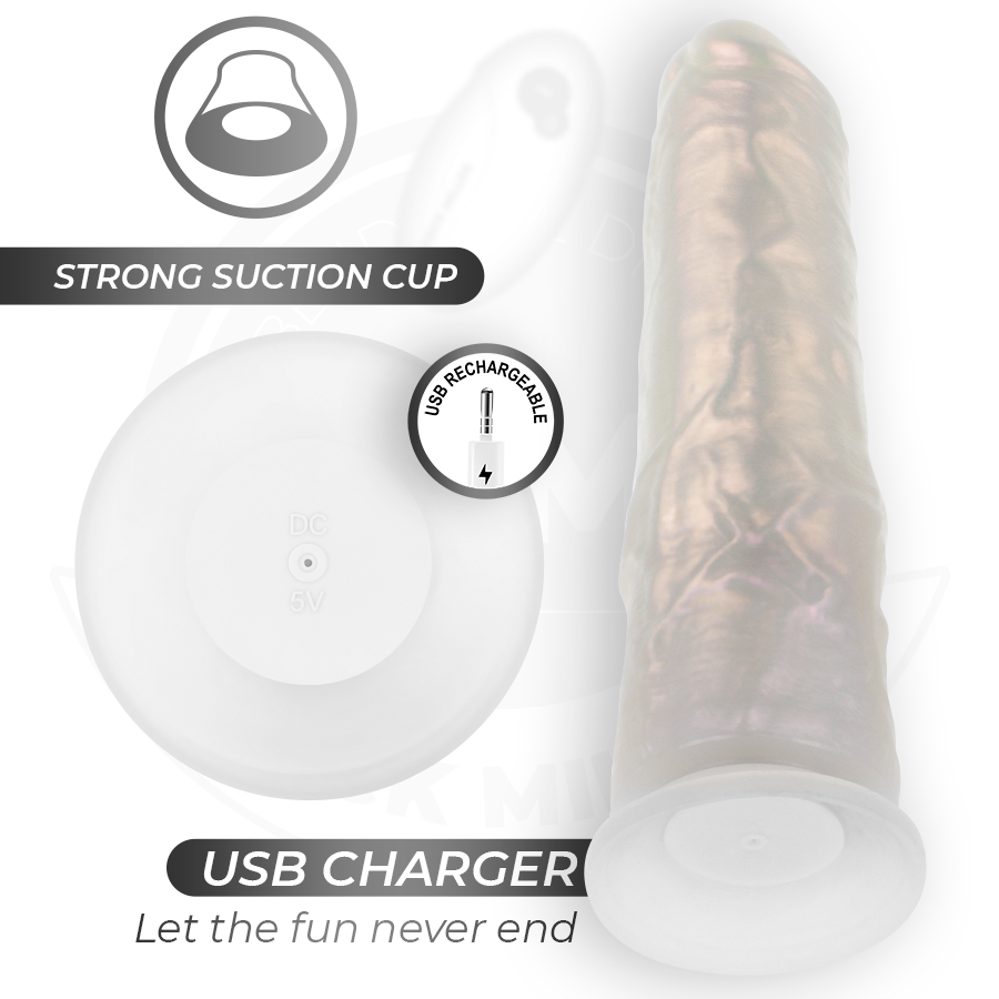 Dildo Realistico Vibrante con Luci Cock Miller — 19,5 cm