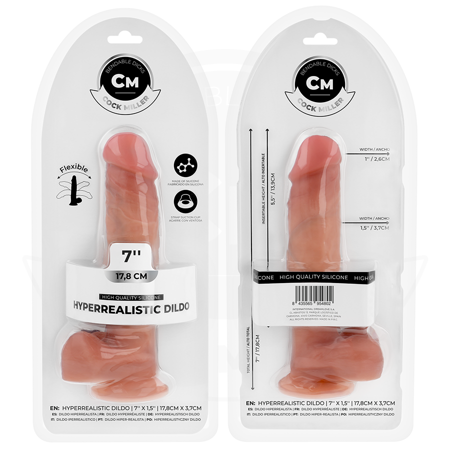 Dildo Realistico Flessibile Cock Miller — Silicone, 18 cm