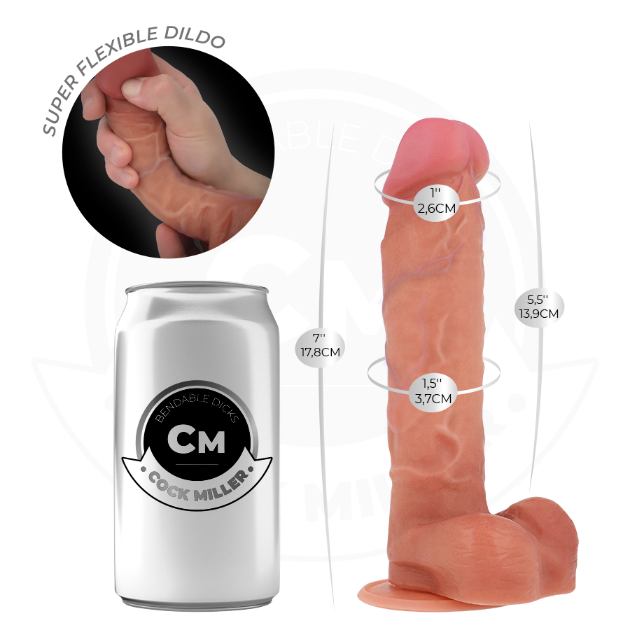 Dildo Realistico Flessibile Cock Miller — Silicone, 18 cm