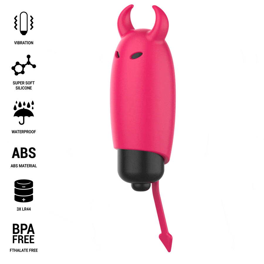Uovo Vibrante Intense Red Demon — Silicone, 9,3 cm