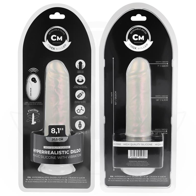 Dildo Realistico Vibrante con Luce Cock Miller — 20,5 cm