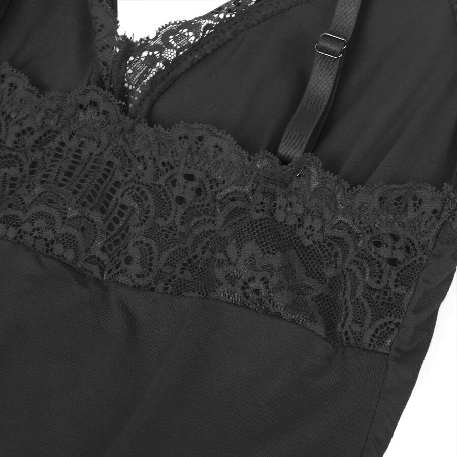 Lingerie Sexy Subblime Orsacchiotto Pizzo Floreale — Nero L/XL
