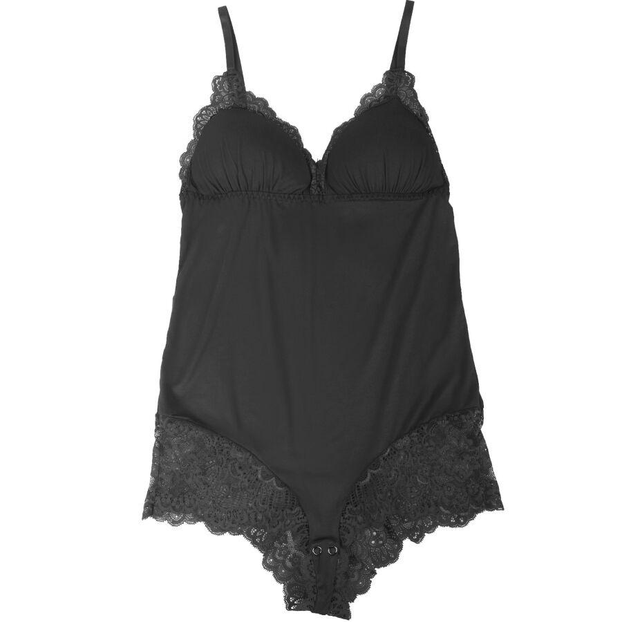 Lingerie Sexy Subblime Orsacchiotto Pizzo Floreale — Nero L/XL