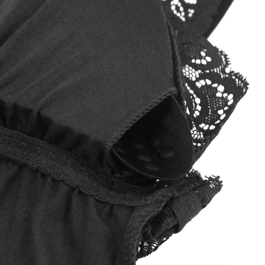 Lingerie Sexy Subblime Orsacchiotto Pizzo Floreale — Nero L/XL