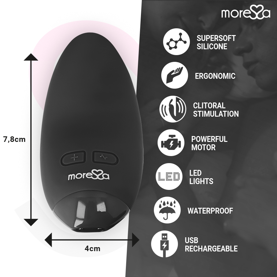 Vibratore Clitoride Moressa Blossom — 6 Modalità, Nero