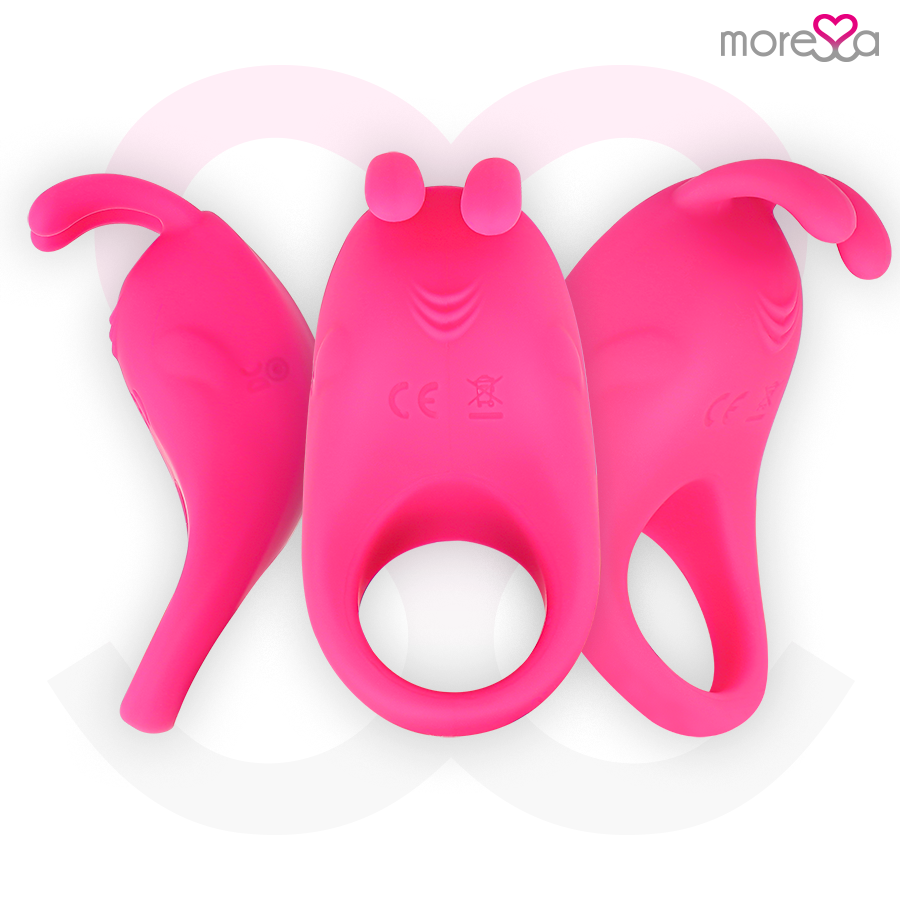 Anello Fallico Vibrante Moressa Brad Premium — Silicone, Rosa