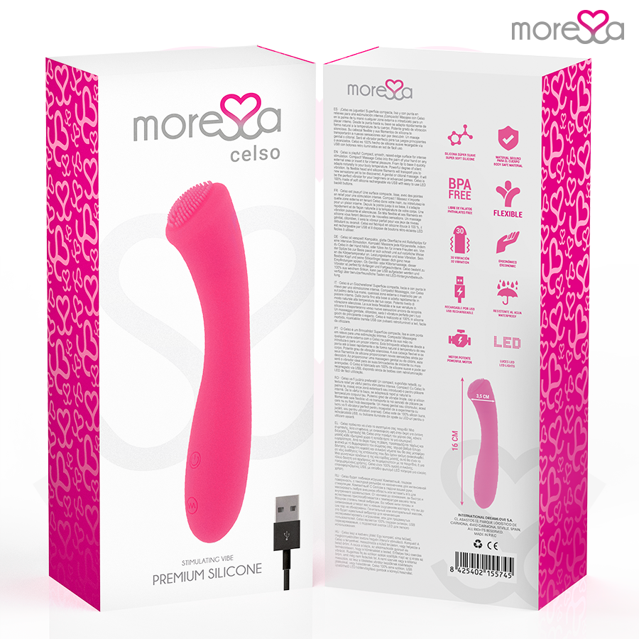 Vibratore Clitoride Flessibile Moressa Celso — Silicone Ricaricabile