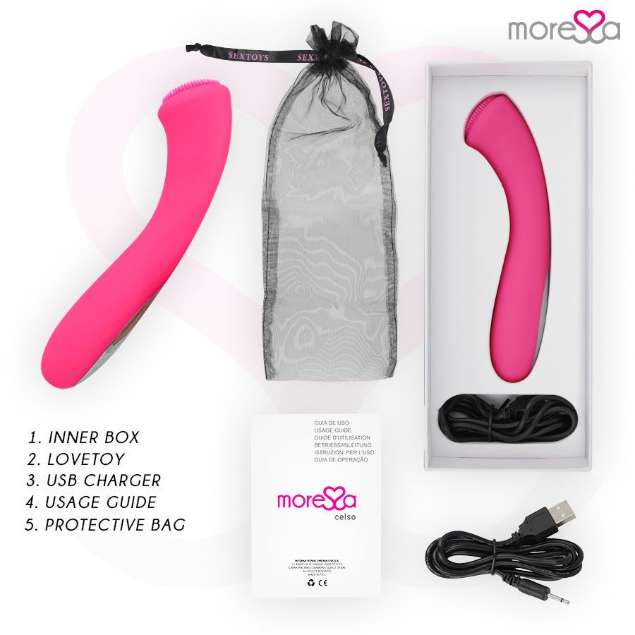 Vibratore Clitoride Flessibile Moressa Celso — Silicone Ricaricabile