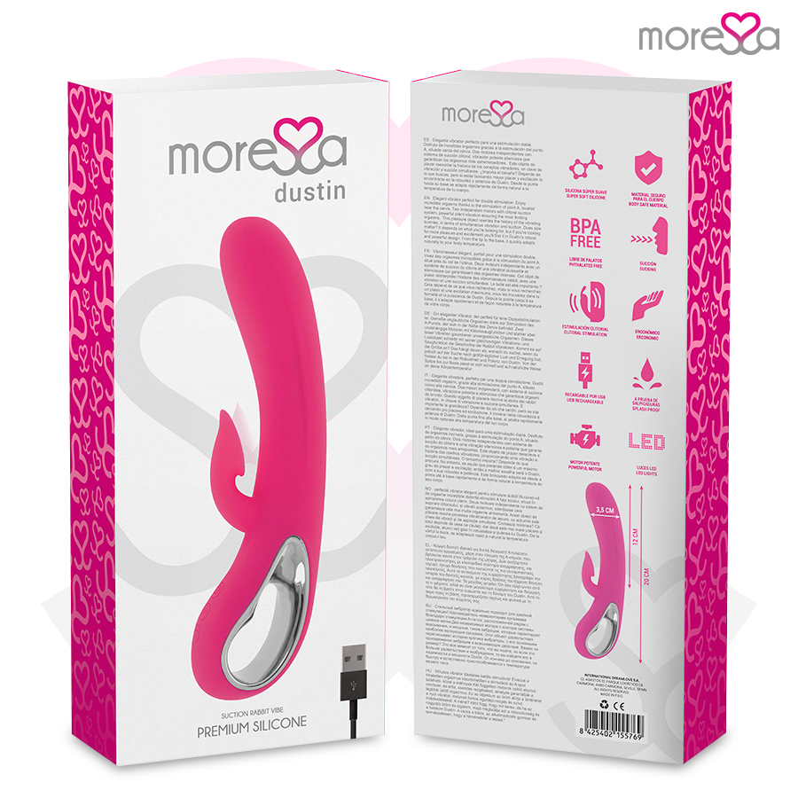 Vibratore Rabbit con Succhia Clitoride Moressa Dustin — Silicone