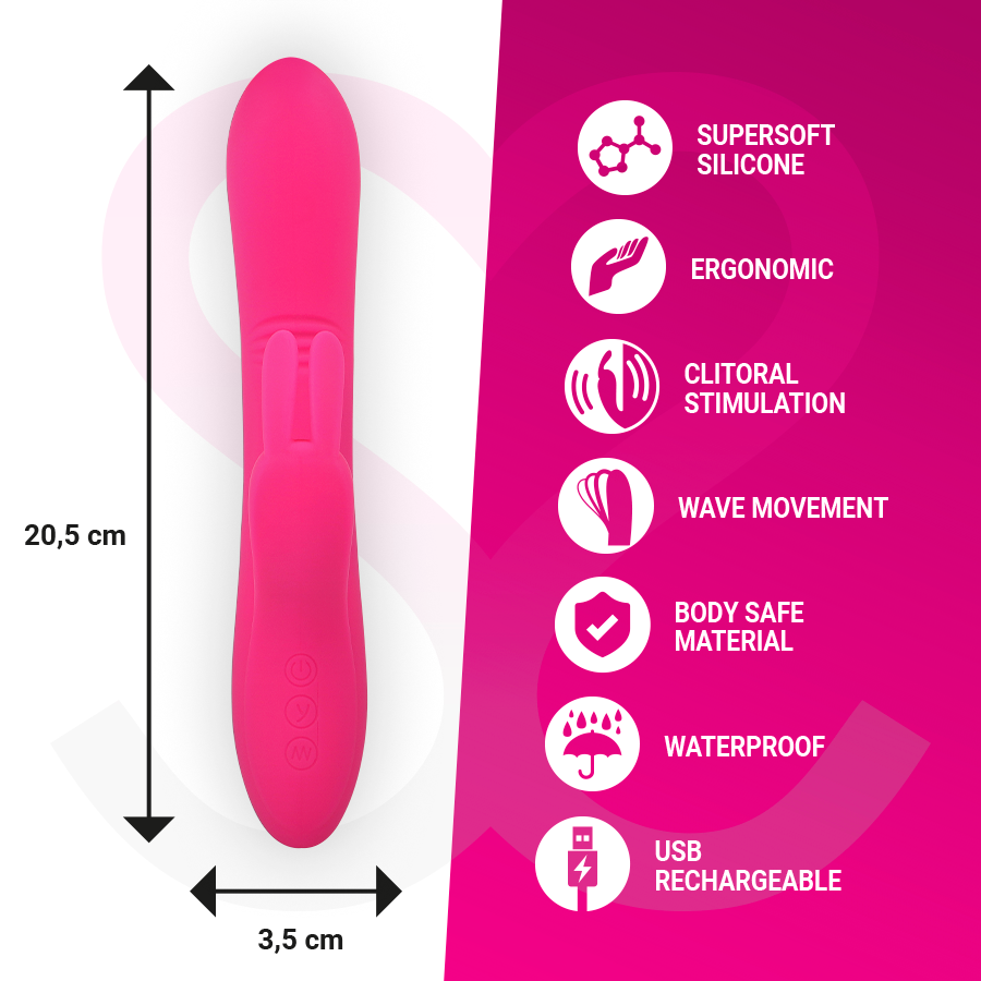 Vibratore Rabbit Moressa Ethan Premium — Silicone, Ricaricabile