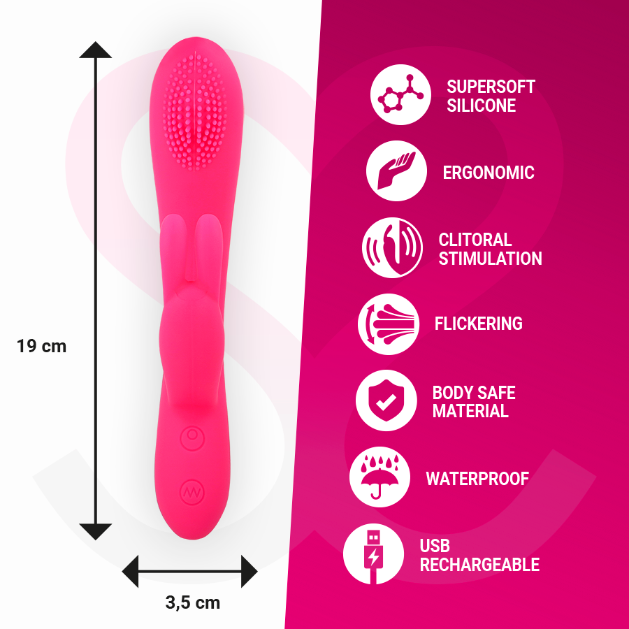 Vibratore Massaggiatore Ricaricabile Moressa Gino — Silicone