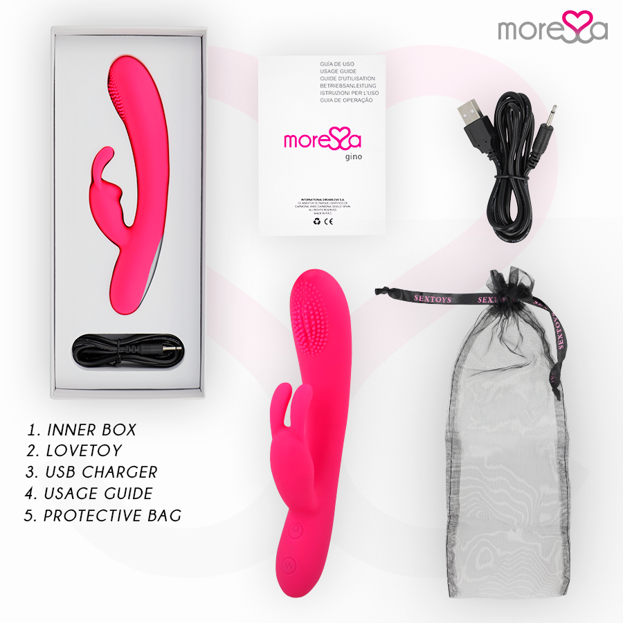 Vibratore Massaggiatore Ricaricabile Moressa Gino — Silicone