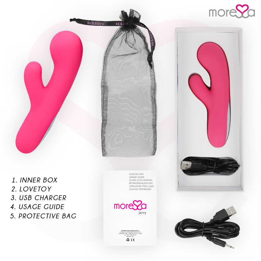 Vibratore Rabbit Punto G Moressa Jerry Premium — Silicone