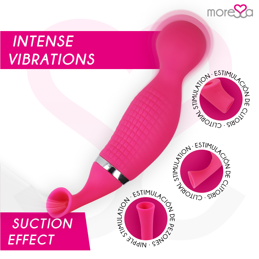 Vibratore Rabbit con Succhia Clitoride Moressa Kirk Duo — Silicone
