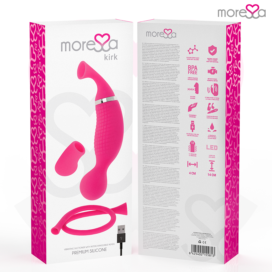 Vibratore Rabbit con Succhia Clitoride Moressa Kirk Duo — Silicone